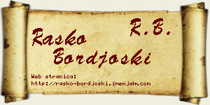 Raško Borđoški vizit kartica